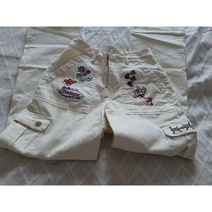 Broken‎ Promises Happy Bunny Cargo Size M Embroidered Skater Pants Flower